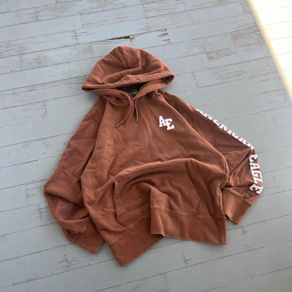 American Eagle Streetwear Y2K Brown Hoodie